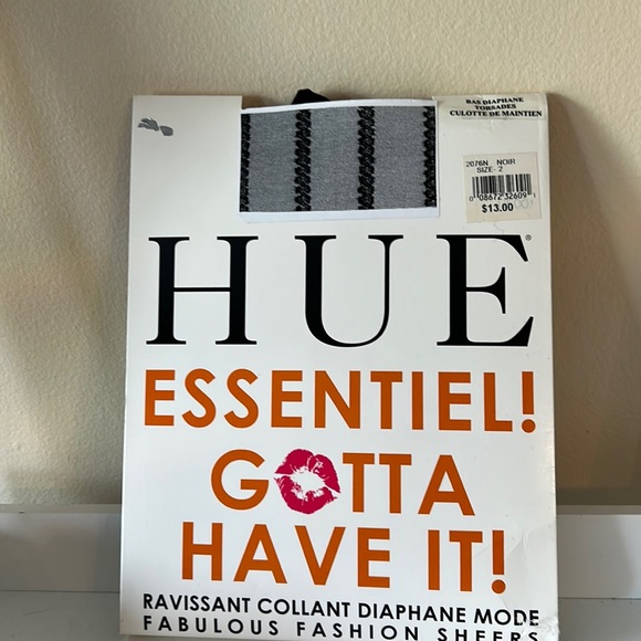 HUE black sheer decorative nylon size 2 - Picture 3 of 5